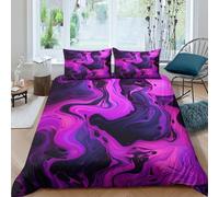 Purple Trap Effect Swirl Duvet Cover Sets - 3D Quilt Cover, Comforter Cover Bedding Set for Kids Boys And Girls 3 Piece Set with Zipper Closure Soft Microfiber King（220x240cm）