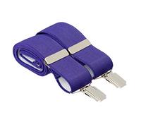 Purple Trouser Braces 35mm Wide Elastic 4 Strong Silver Clips 44 Inch Adjustable