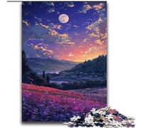 Purple Tulip Under The Moon Jigsaws Puzzles 2000 Pieces for Teenagers Gifts, Pattern Assembly Fun at Home Activities, Birthday Present,Travel Gifts (70x100cm)