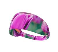 Purple Tulips Sports Headband For Men Women Tennis Sweat Band For Workout Sports Headbands Elastic For Running