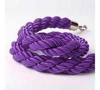Purple Twisted Queue Divider Rope - 3/5/8/10FT Stanchion Barrier with Hooks Braided Hemp Crowd Control Rope Durable Queue Management Solution for Events and Venues.