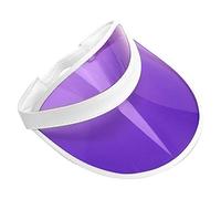 Purple Unisex Neon Sun Visor Hats Bright Assorted Colours for Summer Sports, Pub Golf, Cycling, 80s Fancy Dress, Festivals, Hen Party Accessories