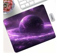 Purple Universe Mouse Mat with Stitched Edges, Waterproof Mouse Pad for Computer Mice, Non-Slip Rubber Base Desk Mat, Improves Speed and Accuracy, Wear-Resistant Home, Office, PC 200x150x3mm d0d-84