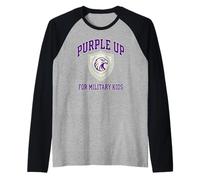 Purple Up for Military Kids Eagle Shield Support Graphic Raglan Baseball Tee
