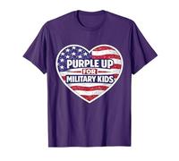 Purple Up Military Child/Patriotic USA Flag Support T-Shirt