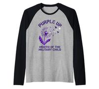 Purple Up Month of The Military Child Dandelion Raglan Baseball Tee