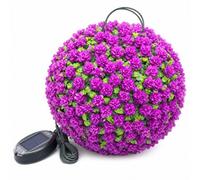 Purple Uv Stable Artificial Rose Flower Balls Hanging Topiary Garden Basket Plant