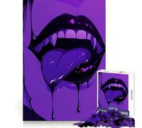 Purple Vampire Lips 1000 Piece Jigsaw Puzzles for Teenagers Jigsaw Boost Recall Soothing Play Tight Edge Premium Gift (50x75cm)