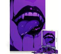 Purple Vampire Lips Jigsaw Puzzles for Adults 1000 Piece Mind Puzzle Slow Enjoy Image Assembly Perfect Present (38x26cm)