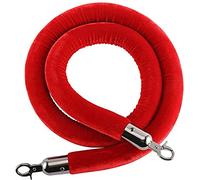 Purple Velvet Queue BER Rope with Silver Hooks - Black Stanchion Posts Crowd Control Elegant Queue Management Solution for Events & Venues