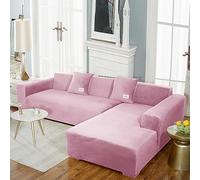 Purple Velvet Sofa Cover with Chaise Lounge, Machine Washable, Scratch-Resistant for Cats, Soft & Comfortable, Dust-Proof