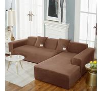 Purple Velvet Sofa Cover with Chaise Lounge, Machine Washable, Scratch-Resistant for Cats, Soft & Comfortable, Dust-Proof