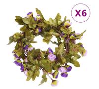 vidaXL Flower Garlands 6 pcs Light Purple 215 cm