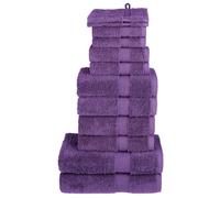 (purple) vidaXL Premium Towel Set 12 Piece Shower Towel Bath Towel 600 gsm 100% Cotton