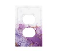 Purple Violet Amethyst Marble 1 Gang No Device Outlet Wall Plate Blank Light Switch Cover Switchplate Electrical Decorative Faceplate Bedroom Decorate