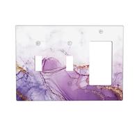 Purple Violet Amethyst Marble 1 Gang No Device Outlet Wall Plate Blank Light Switch Cover Switchplate Electrical Decorative Faceplate Bedroom Decorate