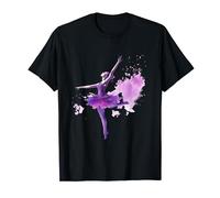 Purple Violet Ballerina Dance Ballet Watercolor T-Shirt