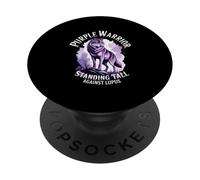 Purple Warrior Standing Tall Against Lupus Wolf PopSockets Adhesive PopGrip