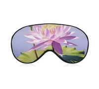 Purple Water Lily Sleep Mask Soft Comfortable Eye Mask with Adjustable Strap Eye Cover Eye Shade for Men Women Work Travel