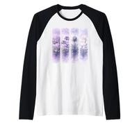 Purple Watercolor Floral Botanical Collection Raglan Baseball Tee