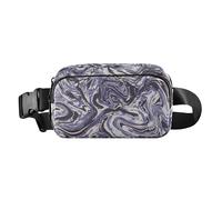 Purple Wave Fashion Waist Pack Crossbody Bag for Women Men Teenagers Mini Running Belt Bag Waist Pack with Adjustable Strap for Travel Running Hiking, Purple Wave, One Size