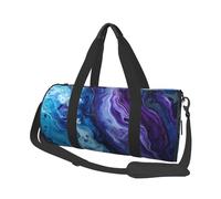 Purple Wavy Abstract Abstract Print Travel Duffel Bag, Lightweight Sports Gym Bag with Shoulder Straps for Women Men Teen ravel Business Trip