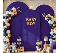 Purple Wedding Arch Cover (7.2FT, 6.6FT, 6FT) Set of 3 Arch Covers Stretchy Backdrop Spandex Fitted Chiara Backdrop Stands Cover for Birthday Party Baby Shower Wedding Arch Stand Decoration