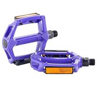 Purple Wellgo Metal BMX / ATB / FIXIE Platform Pedals - 9/16 (3 piece crank)