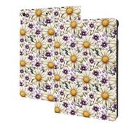 Purple White Daisies Print Compatible with ipad 9th/8th/7th Generation Case Cover, Tablet Cases Compatible with ipad Case 10.2 Inch, Auto Wake/Sleep, Folio Stand