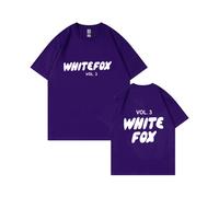 (Purple [White Label], XXXL) Unisex Fashion Casual Short Sleeve T-Shirt, Independent Site Brand Logo Printed Cotton T-Shirt