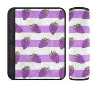 Purple White Striped Grape Fruit 2 pcs Automotive seat Belt Pads Release Stress to Your Neck and Shoulders for Van funda para cinturón de carro