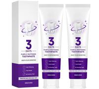 Purple Whitening Toothpaste - 3 Days to a Brighter-Looking Smile, Color Corrector Teeth Whitening Gel, Surface Stain Remover for Coffee Tea & Wine, Enamel Safe Care, 3.53 oz，2Pack