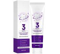 Purple Whitening Toothpaste - 3 Days to a Brighter-Looking Smile, Color Corrector Teeth Whitening Gel, Surface Stain Remover for Coffee Tea & Wine, Enamel Safe Care, 3.53 oz，1Pack
