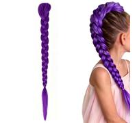 Purple Wig Ponytail Extension for Events Clip In Ponytail Costume Accessory | Designed with a secure clip mechanism, the braided design retains its shape during all kinds of activities easy maintenance