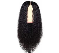Purple Wig Wig Curly Female Big Wave Black Water Ripple Long Curly Hair High Temperature Silk Headgear Black Hair Head Circumference 22 Inches