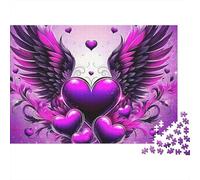 Purple Winged Heart 1000 Piece Jigsaw Puzzle for Adults 1000 Pieces Puzzle Game Mindfulness Home Decor Gift 70x50cm/1000pcs