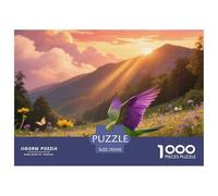 Purple-winged Parrot 1000 Piece Puzzle Easy Difficulty For Ages 12+ Brain Teaser Family Fun Bird Gift-Worthy Set 70x50cm/1000pcs