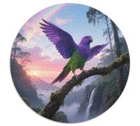 Purple-winged Parrot 1000 Piece Round Puzzle Moderate Challenge Suited for Adults Strategic Thinking Memory Training Bird Relaxation Tool 1000pcs (67.5x67.5cm)