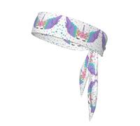 Purple Wings Printing Sports Headband Tie,Durable Sports Bandage Headscarf, Ideal For Volleyball & Workoutsâ€‹