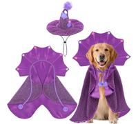Purple Witch Dog Halloween Costumes Devil Vampire Dog Costumes Cape Hat for Medium Dogs Halloween Party Cosplay Costume for Large Medium Small Dogs Pets Cats