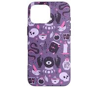 Purple Witch's Essentials Pattern Witchy Design Halloween Case for iPhone 16 Pro Max
