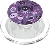 Purple Witch's Essentials Pattern Witchy Design Halloween PopSockets PopGrip for MagSafe