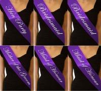 Purple with White Text Team Bride Hen Night Do Party Sashes Bride to Be Bridesmaid Sash (Mother of The Groom)