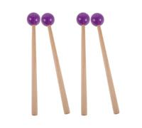 Purple Wood Rubber Musical Instrument Mallets 2 Pairs for Students | Lightweight Beater Set, Suitable for Practice and Student Learning, for Temple Blocks and Other Instruments