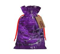 Purple World Gift Bag with Handles and tag, Perfect for Christmas, Birthday, Wedding or Daily Gift - (S)
