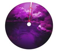 Purple World Printed Christmas Tree Skirt 30 inch Xmas Tree Skirts Mat for Christmas Decoration Indoor Outdoor Ornaments