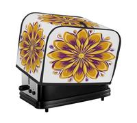 Purple Yellow Boho Mandala Floral Toaster Cover 4 Slice Dust Cover for Bread Machine,Small Kitchen Appliance