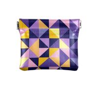 Purple-Yellow Checkerboard Fashion Women PU Leather Coin Purse Waterproof Change Purse with Clasp for Men Women Travel monedero Pequeno para Mujer