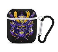 Purple Yellow Samurai Mask Case Compatible with AirPods 2nd 1st