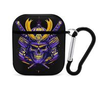 Purple Yellow Samurai Mask Case Compatible with AirPods 2nd 1st